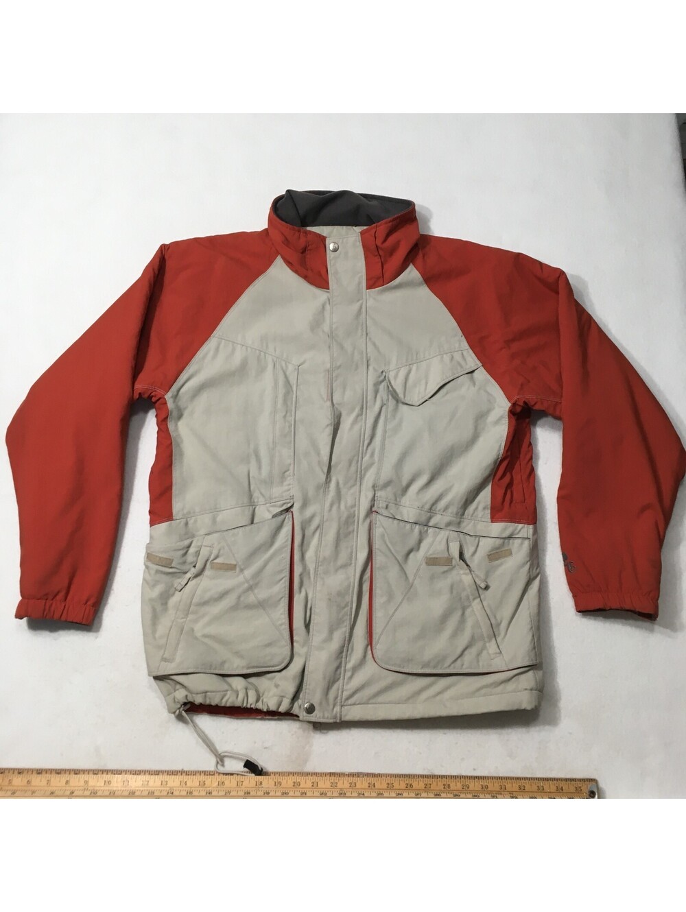 Body Glove Mens big Utility Jacket orange beige Medium fits like XL
